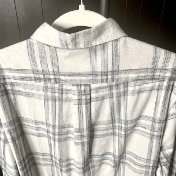 NWT Men’s ROWM Button Down Shirt in Light Gray/Black Plaid, Size Large - Picture 6 of 6